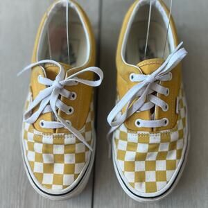 Vans Checkerboard Lace up sneaker shoe golden yellow women's 7.5